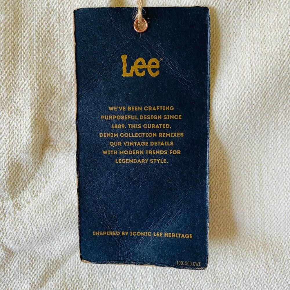 Lee Flare Jeans Womens Size 33‎ Ecru NEW Metallic Shimmer High Rise Heritage - Picture 12 of 12